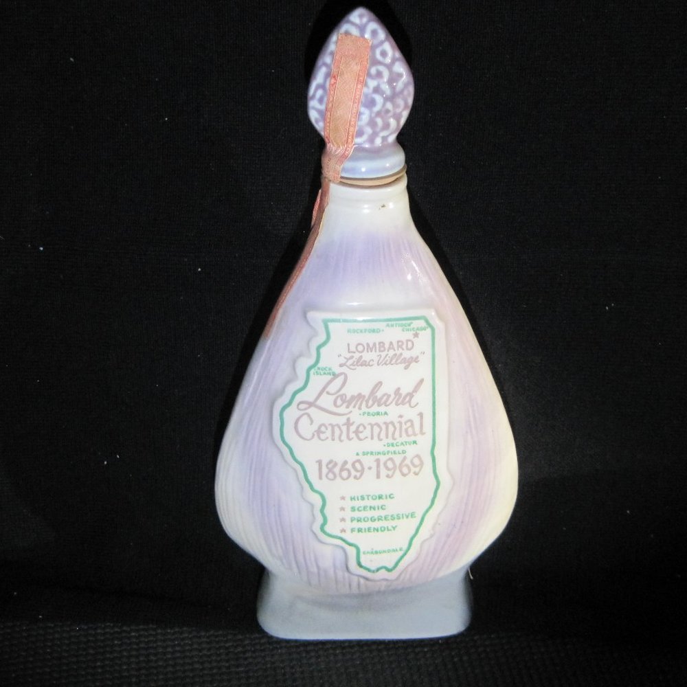 Vintage Jim Beam Decanter Village of Lombard, Illinois Centennial 1869-1969